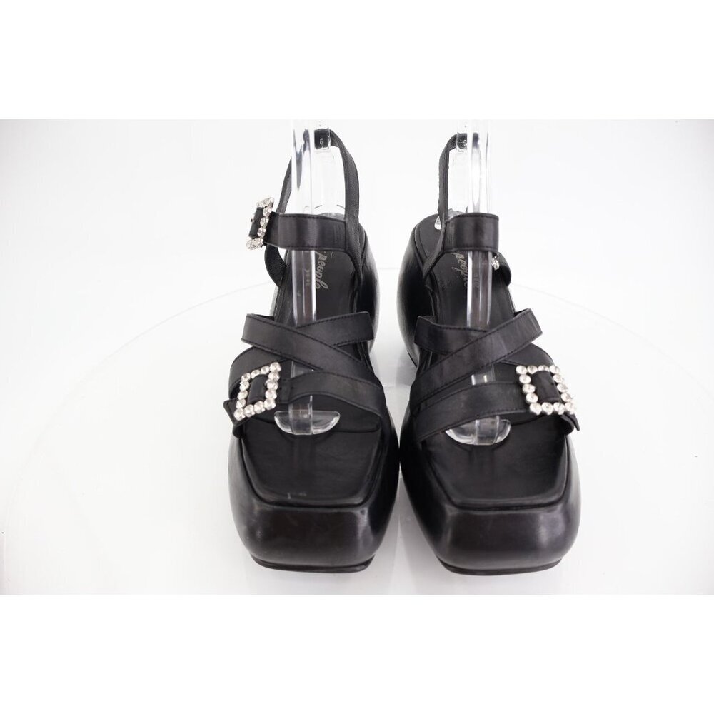 Free People Brooklyn Ankle Strap Platform Sandal Women Size 11 Black Chunky - Picture 4 of 16